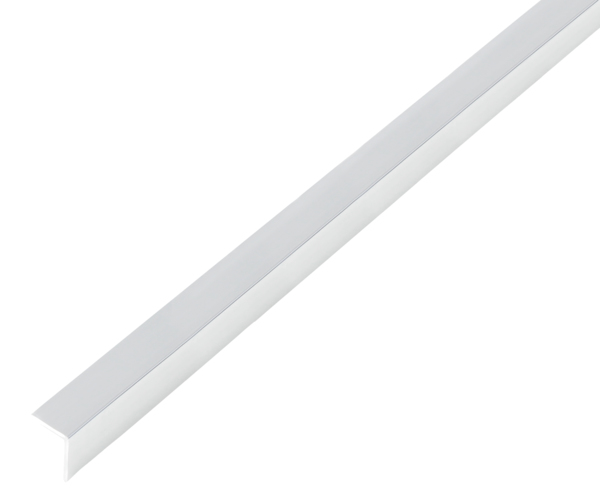 Perfil en ángulo, autoadhesivo, con película de protección, Material: Aluminio, Superficie: diseño cromado, Anchura: 10 mm, Altura: 10 mm, Espesura del material: 1 mm, Versión: lados iguales, autoadhesivo, Longitud: 1000 mm