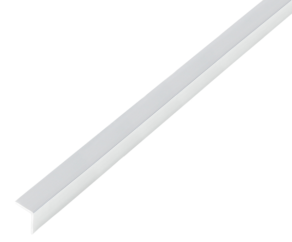 Angle profile, self-adhesive, with protective film, Material: Aluminium, Surface: chrome design, Width: 10 mm, Height: 10 mm, Material thickness: 1 mm, Type: equal sided, self-adhesive, Length: 2000 mm