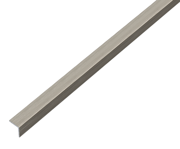 Angle profile, self-adhesive, Material: Aluminium, Surface: stainless steel design, dark, Width: 15 mm, Height: 15 mm, Material thickness: 1 mm, Type: equal sided, self-adhesive, Length: 1000 mm