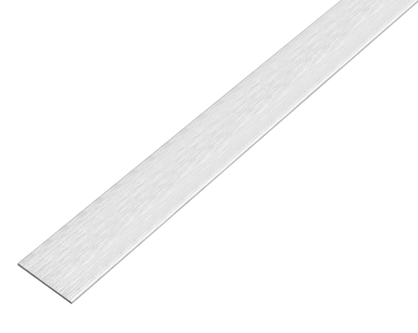 Flat bar, self-adhesive, Material: Aluminium, Surface: stainless steel design, light, Width: 20 mm, Material thickness: 2 mm, Length: 2000 mm