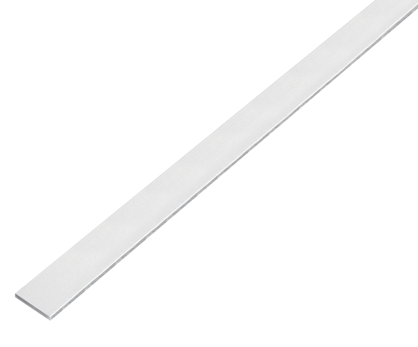 Profil płaski, samoprzylepny, z folii ochronnej, materiał: aluminium, powierzchnia: śrutowana srebrna, Szerokość: 25 mm, Grubość materiału: 2 mm, Długość: 1000 mm