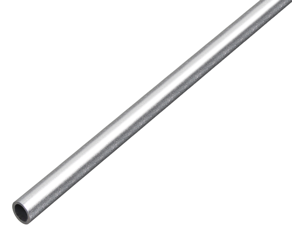 Tubo tondo, Materiale: alluminio, superficie: pallinata argento, diametro: 15 mm, Spessore del materiale: 1 mm, Lunghezza: 1000 mm