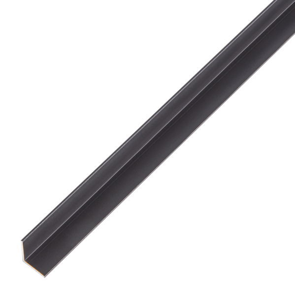 Cornière, Matériau: Aluminium, Finition: couleur noire, anodisée, Largeur: 10 mm, Hauteur: 10 mm, Épaisseur du matériau: 1 mm, Version: côtés égaux, Longueur: 2000 mm