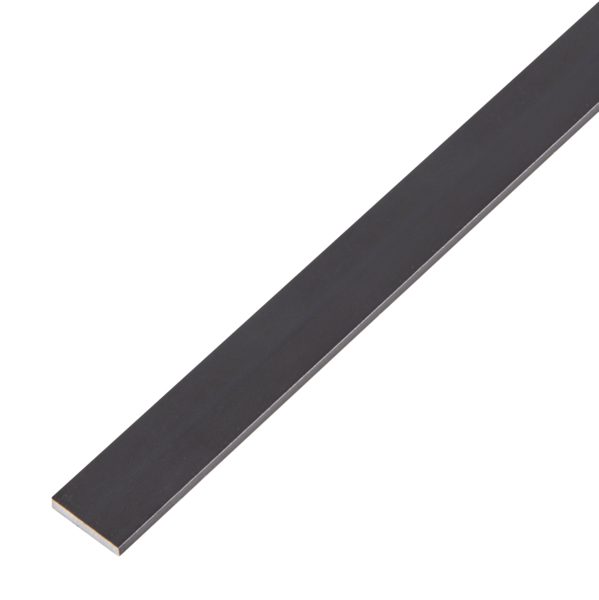 Perfil plano, Material: Aluminio, Superficie: anodizado en negro, Anchura: 15 mm, Espesura del material: 2 mm, Longitud: 1000 mm