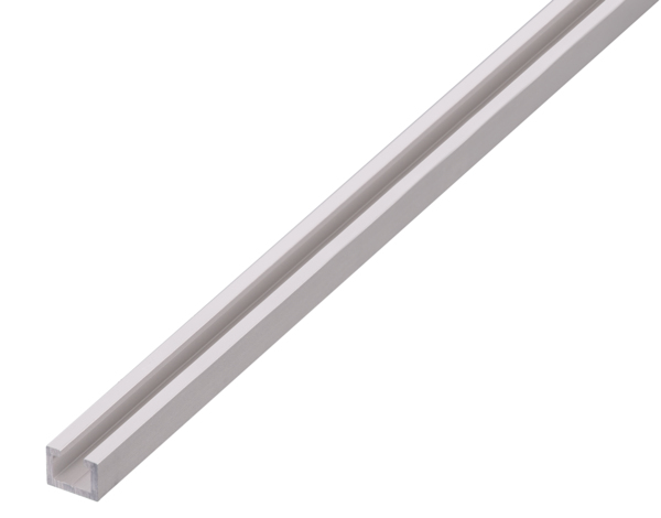 Profil C, materiał: aluminium, powierzchnia: anodowana srebrna, Szerokość: 14 mm, Wysokość: 10 mm, Szerokość rowka: 6 mm, Długość: 1000 mm, Grubość materiału: 2,00 mm