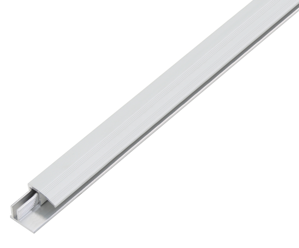 Perfil de tope Duo, Material: Aluminio, Superficie: Perfil de base: expuesto, perfil superior: anodizado en tonalidad plateada, Anchura: 22 mm, Longitud: 1000 mm, Espesura del material: 1,80 mm, Embalado SB