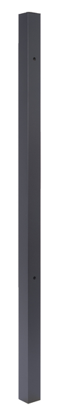 Hook post for aluminium single gates, Material: Aluminium, Surface: black matt powder-coated, for setting in concrete, Length: 1500 mm, Gate height: 1000 mm, Post thickness: 60 x 60 mm, Hole: Ø12.5 mm
