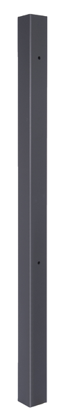 Hook post for aluminium double gates, Material: Aluminium, Surface: black matt powder-coated, for setting in concrete, Length: 1600 mm, Gate height: 1000 mm, Post thickness: 89 x 89 mm, Hole: Ø12.5 mm