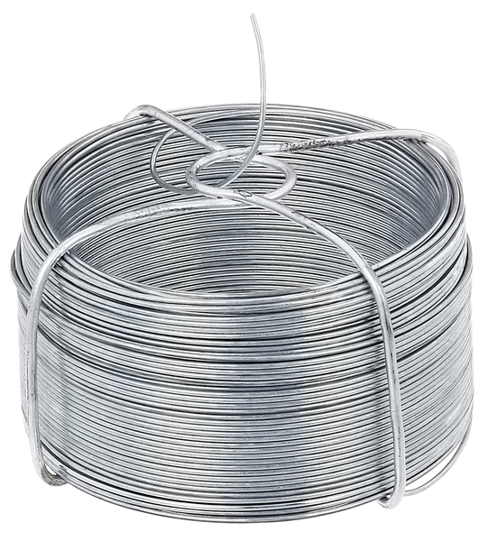 Wire coil, Material: raw steel, Surface: galvanised, Length: 50 m, Wire Ø: 1.1 mm, 15-year warranty against rusting through
