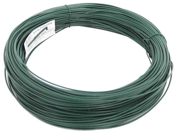 Binding wire, Material: raw steel, Surface: galvanised, green powder-coated, Contents per PU: 100 m, Length: 100 m, Wire Ø: 2 mm, 15-year warranty against rusting through