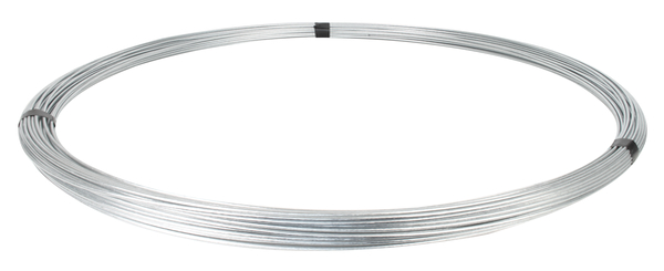 Tension wire, Material: raw steel, Surface: galvanised, Contents per PU: 84 m, Length: 84 m, Wire Ø: 3.1 mm, 15-year warranty against rusting through