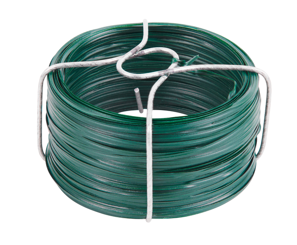 Binding wire, Material: raw steel, Surface: green powder-coated, Contents per PU: 50 m, Length: 50 m, Width: 2 mm, Wire Ø: 0.4 mm, Material thickness: 0.50 mm