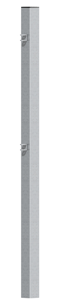 Hook post for double gates Madrid, Material: raw steel, Surface: hot-dip galvanised passivated, for setting in concrete, Length: 1500 mm, Gate height: 800 mm, Post thickness: 80 x 80 mm, 15-year warranty against rusting through