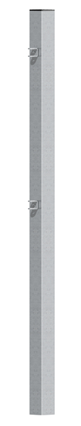 Hook post for double gates Madrid, Material: raw steel, Surface: hot-dip galvanised passivated, for setting in concrete, Length: 1700 mm, Gate height: 1000 mm, Post thickness: 80 x 80 mm, 15-year warranty against rusting through