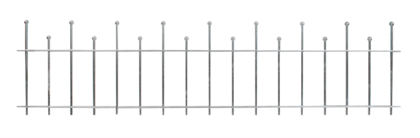 Fence panel Madrid, Material: raw steel, Surface: hot-dip galvanised passivated, Clear width: 2000 mm, Height: 495 mm, Traverse: 6 x 25 mm, No. of traverses: 2, 15-year warranty against rusting through