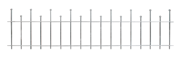 Zaunfeld Madrid, Material: Stahl roh, Oberfläche: feuerverzinkt passiviert, lichte Breite: 2000 mm, Höhe: 495 mm, Traverse: 6 x 25 mm, Anzahl Traversen: 2, 15 Jahre Garantie gegen Durchrosten