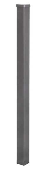 Fence post for fence panels, special length, without drill hole, Material: raw steel, Surface: hot-dip galvanised passivated, for setting in concrete, Variable length: 900 - 1900 mm, Post thickness: 60 x 60 x 2 mm, 15-year warranty against rusting through