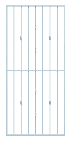 Grille de fenêtre Basic II sur mesure, pour fixation en tableau ou sur mur extérieur, Matériau: Acier brut, Finition: galvanisée passivée, fixation sur le mur, Largeur d'ouverture: 946 - 1320 mm, Hauteur d'embrasure: 1401 - 2000 mm, Largeur du cadre: 1026 - 1400 mm, Hauteur de cadre: 1401 - 2000 mm, Épaisseur de cadre: 30 x 20 mm, Ø du barreau intérieur: 12 mm, Nombre de points de fixation: 8, Barreau: avec, Garantie de 15 ans contre l&apos;oxydation