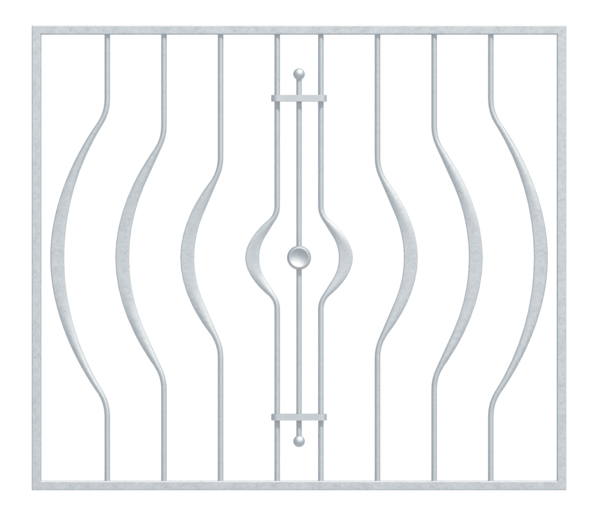 Window grille Frankfurt in customised dimensions, for mounting in the window reveal or on the outside wall, Material: raw steel, Surface: hot-dip galvanised passivated, mounting on the wall, reveal width: 946 - 1170 mm, reveal height: 880 - 1160 mm, Frame width: 1026 - 1250 mm, Frame height: 880 - 1160 mm, Frame thickness: 30 x 20 mm, Filler material Ø: 16 mm, Number of attachment points: 4, Traverse: without, 15-year warranty against rusting through