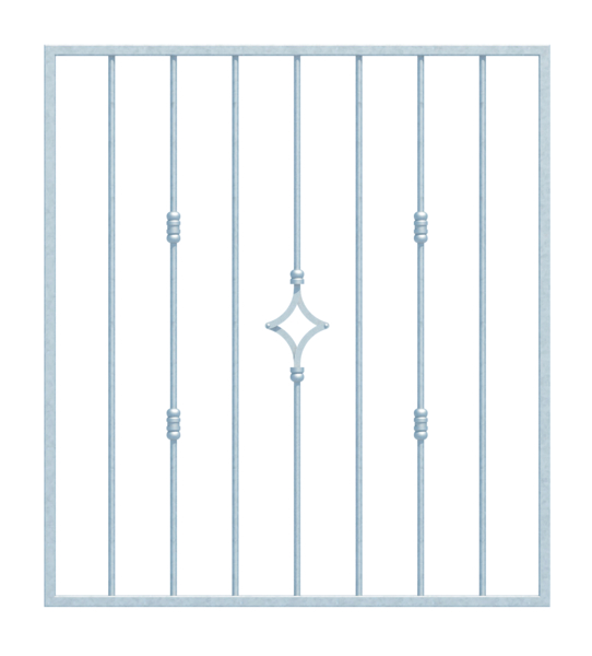 Window grille Hamburg in customised dimensions, for mounting in the window reveal or on the outside wall, Material: raw steel, Surface: hot-dip galvanised passivated, mounting on the wall, reveal width: 946 - 1195 mm, reveal height: 400 - 600 mm, Frame width: 1026 - 1275 mm, Frame height: 400 - 600 mm, Frame thickness: 20 x 20 mm, Filler material Ø: 12 mm, Number of attachment points: 4, Traverse: without, 15-year warranty against rusting through