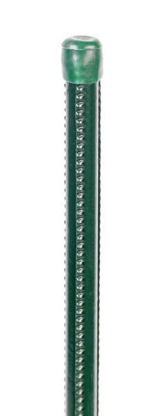 Universal bar, riffled surface, Material: raw steel, Surface: encased in green plastic, Length: 800 mm, Post dia.: 9 mm