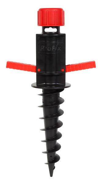 Ground screw, suitable for all supporting tubes from Ø 17 to 33 mm, Material: plastic, colour: black / red, Total length: 400 mm