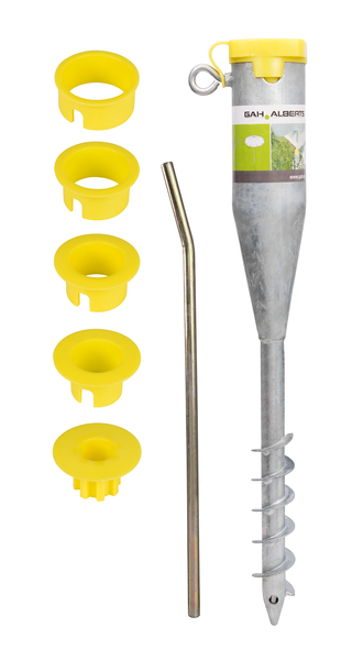 Porta palo da avvitare nel terreno per tubi con Ø da 25 a 65 mm