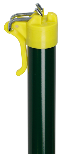 Wäschepfahl mit Leinenspannerkopf, Material: Stahl roh, Oberfläche: zinkphosphatiert, grün kunststoffbeschichtet RAL 6005, Rohrlänge: 2000 mm, Rohr-Ø: 42 mm, 10 Jahre Garantie gegen Durchrosten