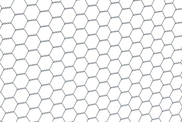 Hexagonal mesh, Material: raw steel, Surface: galvanised, Contents per PU: 25 m, Length: 25 m, Height: 500 mm, Wire Ø: 0.7 mm, 15-year warranty against rusting through