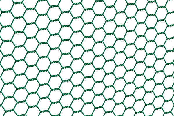 Sechseckgeflecht, Material: Stahl roh, Oberfläche: verzinkt, grün kunststoffbeschichtet, Inhalt pro PE: 25 m, Länge: 25 m, Höhe: 1000 mm, Draht-Ø: 1 mm, 15 Jahre Garantie gegen Durchrosten
