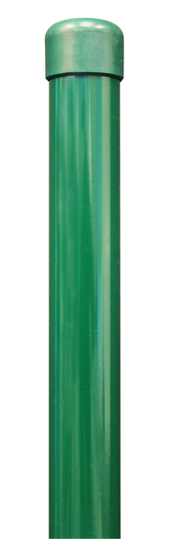 Fence post, undrilled, for fence post spikes, Material: raw steel, Surface: zinc phosphate plated, green powder-coated RAL 6005, Length: 1415 mm, Post dia.: 34 mm, 10-year warranty against rusting through