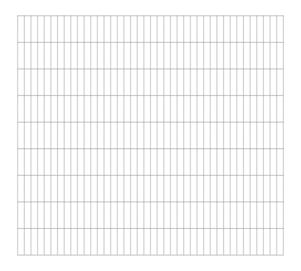 Doppelstab-Gittermatte, Typ 6/5/6, ohne Überstand, Material: Stahl roh, Oberfläche: feuerverzinkt, Breite: 2000 mm, Höhe: 1800 mm, Maschenweite: 50 x 200 mm, 15 Jahre Garantie gegen Durchrosten