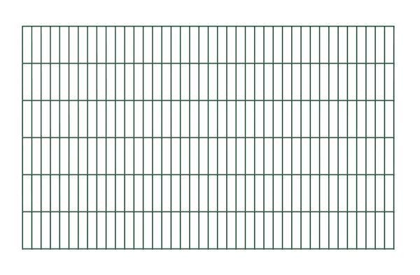 Doppelstab-Gittermatte, Typ 6/5/6, ohne Überstand, Material: Stahl roh, Oberfläche: verzinkt, grün kunststoffbeschichtet RAL 6005, Breite: 2000 mm, Höhe: 1200 mm, Maschenweite: 50 x 200 mm, 15 Jahre Garantie gegen Durchrosten