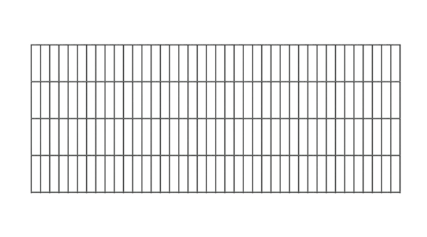 Doppelstab-Gittermatte, Typ 6/5/6, ohne Überstand, Material: Stahl roh, Oberfläche: verzinkt, anthrazit kunststoffbeschichtet RAL 7016, Breite: 2000 mm, Höhe: 800 mm, Maschenweite: 50 x 200 mm, 15 Jahre Garantie gegen Durchrosten