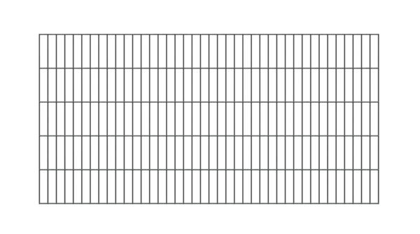 Doppelstab-Gittermatte, Typ 6/5/6, ohne Überstand, Material: Stahl roh, Oberfläche: verzinkt, anthrazit kunststoffbeschichtet RAL 7016, Breite: 2000 mm, Höhe: 1000 mm, Maschenweite: 50 x 200 mm, 15 Jahre Garantie gegen Durchrosten