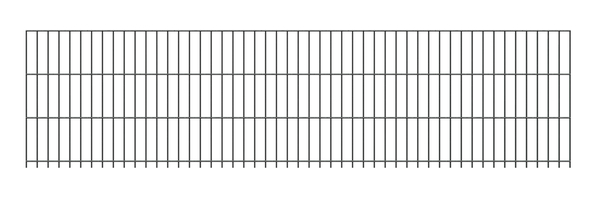 Doppelstab-Gittermatte, Typ 6/5/6, mit Überstand, Material: Stahl roh, Oberfläche: verzinkt, anthrazit kunststoffbeschichtet RAL 7016, Breite: 2500 mm, Höhe: 630 mm, Maschenweite: 50 x 200 mm, 15 Jahre Garantie gegen Durchrosten