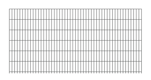 Doppelstab-Gittermatte, Typ 6/5/6, mit Überstand, Material: Stahl roh, Oberfläche: verzinkt, anthrazit kunststoffbeschichtet RAL 7016, Breite: 2500 mm, Höhe: 1230 mm, Maschenweite: 50 x 200 mm, 15 Jahre Garantie gegen Durchrosten