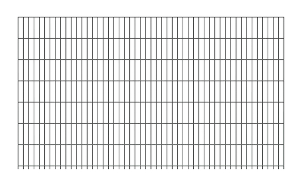 Doppelstab-Gittermatte, Typ 6/5/6, mit Überstand, Material: Stahl roh, Oberfläche: verzinkt, anthrazit kunststoffbeschichtet RAL 7016, Breite: 2500 mm, Höhe: 1430 mm, Maschenweite: 50 x 200 mm, 15 Jahre Garantie gegen Durchrosten