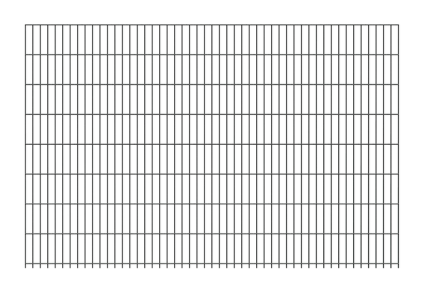 Doppelstab-Gittermatte, Typ 6/5/6, mit Überstand, Material: Stahl roh, Oberfläche: verzinkt, anthrazit kunststoffbeschichtet RAL 7016, Breite: 2500 mm, Höhe: 1630 mm, Maschenweite: 50 x 200 mm, 15 Jahre Garantie gegen Durchrosten