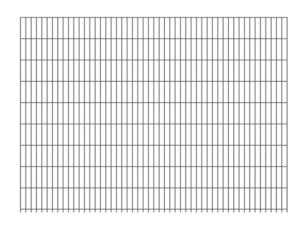 Doppelstab-Gittermatte, Typ 6/5/6, mit Überstand, Material: Stahl roh, Oberfläche: verzinkt, anthrazit kunststoffbeschichtet RAL 7016, Breite: 2500 mm, Höhe: 1830 mm, Maschenweite: 50 x 200 mm, 15 Jahre Garantie gegen Durchrosten