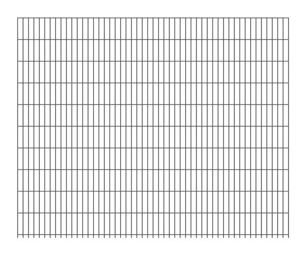 Doppelstab-Gittermatte, Typ 6/5/6, mit Überstand, Material: Stahl roh, Oberfläche: verzinkt, anthrazit kunststoffbeschichtet RAL 7016, Breite: 2500 mm, Höhe: 2030 mm, Maschenweite: 50 x 200 mm, 15 Jahre Garantie gegen Durchrosten