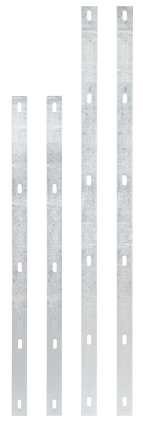 Set Flacheisen Step², Bohrabstand 200 mm, zur Befestigung von Doppelstab-Gittermatten an Gabionenwand-Pfosten, Material: Stahl roh, Oberfläche: feuerverzinkt, anthrazit kunststoffbeschichtet RAL 7016, Inhalt pro PE: 4 St., Länge: 1020 mm, Breite: 40 mm, für Gabionenhöhe: 1800 mm, Materialstärke: 4,00 mm, Anzahl Löcher: 22, Loch: 25 x 10 mm, 15 Jahre Garantie gegen Durchrosten