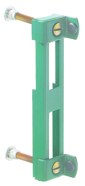 Stop for welded mesh gates, Material: raw steel, Surface: galvanised, green powder-coated RAL 6005, 15-year warranty against rusting through