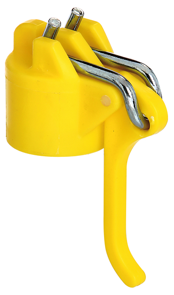 Leinenspannerkopf für Wäschepfähle, Material: Kunststoff, Farbe: gelb, für Rohr-Ø: 42 mm