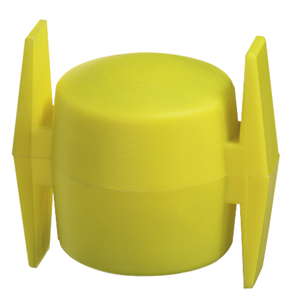 Cross head for clothesline posts, Material: plastic, colour: yellow, For tube-Ø: 42 mm