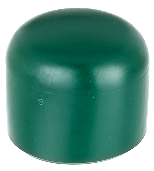 Kapturek do okrągłych słupków metalowych, materiał: tworzywo sztuczne, kolor: zielony, dla średnicy słupków: 34 mm