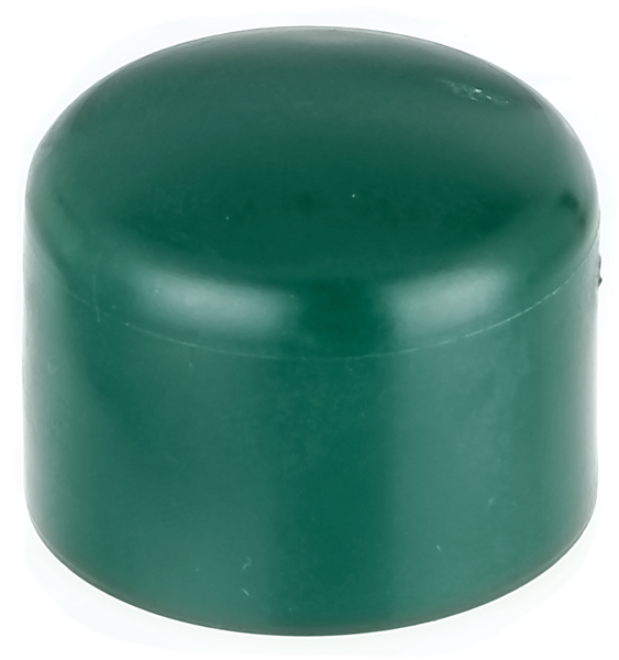 Kapturek do okrągłych słupków metalowych, materiał: tworzywo sztuczne, kolor: zielony, dla średnicy słupków: 38 mm