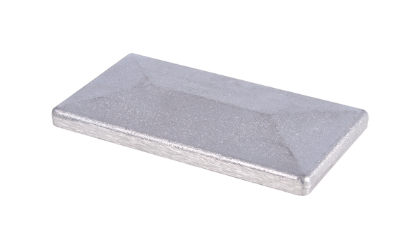 Post cap for rectangular metal posts, with excess length for flat iron, Material: cast aluminium, For posts: 60 x 40 mm