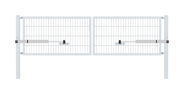 Stabgitter-Doppeltor Slim, Typ 8/6/8, inkl. Torantrieb