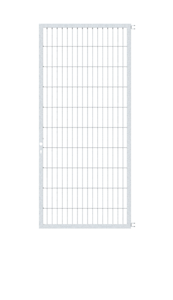 Gate leaf Flexo, Type 6/5/6, Material: raw steel, Surface: hot-dip galvanised passivated, Nominal width: 1000 mm, Height: 2000 mm, Frame width: 910 mm, Frame thickness: 40 x 40 mm, Mesh width: 50 x 200 mm, 15-year warranty against rusting through